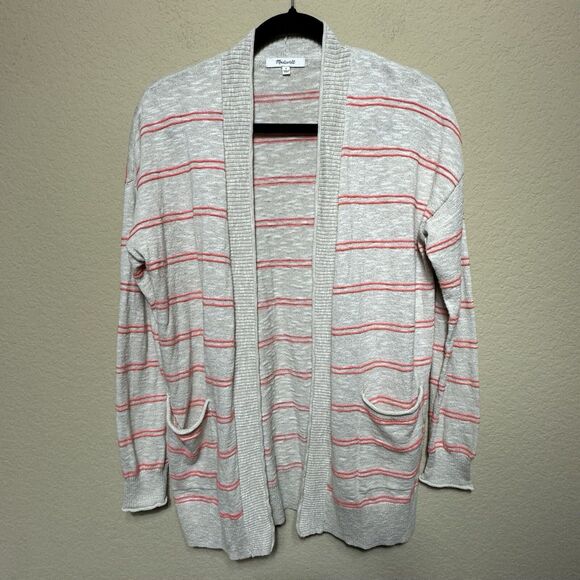 Madewell Tops - Madewell Bradley Open Front Cardigan Sweater Textured Stripes Women’s  Size S